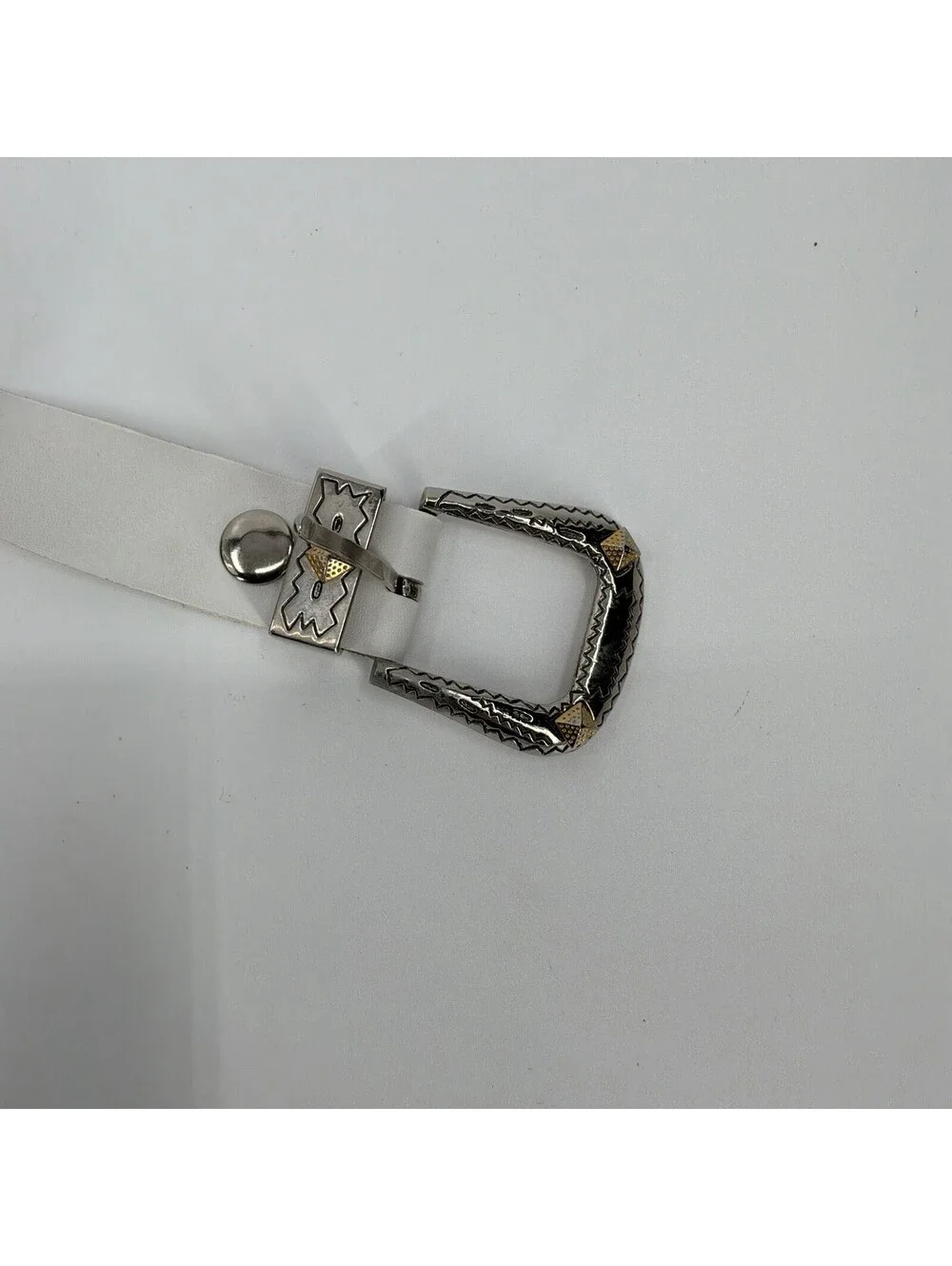 Jana White Bedazzled Rhinestone Y2K Belt Leather Size M